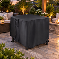 Housse de table de jardin imperméable, résistante, anti-UV, coupe-vent, anti-poussière, anti-neige, avec cordon de serrage pour terrasse extérieure