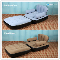 Silla inflable portátil, sofá de PVC, sofá cama de aire, sofá inflable para sala de estar, sofá cama de aire 2 en 1 con silla de bomba eléctrica