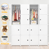 Armoire de placard Portable 20 Cube organisateur de stockage armoire à vêtements en plastique pour chambre à coucher maison