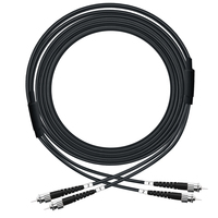Cable De Fibra ST UPC A ST UPC Duplex 9/125 O 50/125 3.0mm Negro LSZH Armadura Espiral 10m