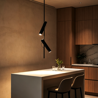 Suspension LED Moderne Réglable en Acier Inoxydable Noir, Double Spot, Luminaire de Plafond GU10 avec Commande par Interrupteur pour Maison et Bureau
