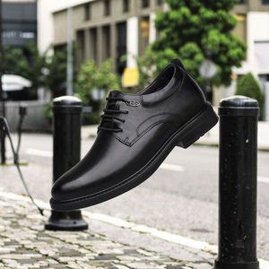 Chaussures en cuir pour hommes de grande taille, de haute qualité, confortables, pour mariage, chaussures élégantes en cuir véritable avec rehausseur de hauteur en maille - Product Image 2