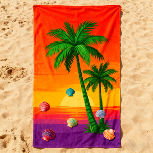 Serviette légère à séchage rapide en microfibre anti-décoloration, douce pour la peau, imprimée par sublimation personnalisée, idéale pour la plage et les activités de plein air - Product Image 1