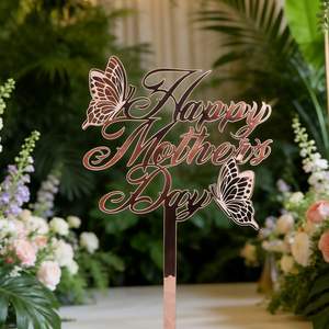 Decoración Floral de Acrílico para Pastel del Día de la Madre, Letras de Feliz Día de la Madre, Letreros para Cupcakes, Pastelería, Mesa de Postres, Decoración para Celebraciones en Casa - Product Image 3