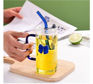 Nuevo Vaso Cuadrado de Vidrio Borosilicato de Alta Calidad 2025 con Tapa y Pajita para Bebidas - Product Image 4