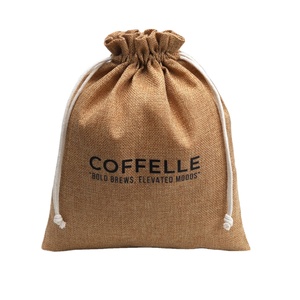 Nouveau design promotionnel : Sac en toile de jute à cordon coulissant avec impression de logo personnalisé, idéal pour le rangement de vêtements, les courses et comme pochette spéciale en lin. - Product Image 1