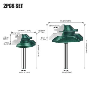 Chuyên nghiệp 45 độ <span class=keywords><strong>Router</strong></span> bit tenon phay Cutter chế biến gỗ công cụ cho các công cụ gỗ - Product Image 5