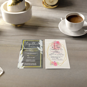 <span class=keywords><strong>Tarjeta</strong></span> de invitación de fiesta de cumpleaños y boda de acrílico transparente Panel de plexiglás creativo para tarjetas de regalo de eventos - Product Image 6