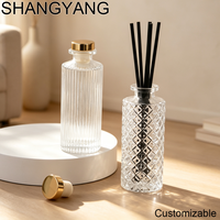 SY Nouvelle Bouteille en Verre Transparent Blanc de Luxe 150ml 5oz pour Bâtonnets Parfumés, Diffuseur d'Arômes d'Ambiance avec Coffret Cadeau