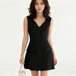 ชุดเดรสมินิคอวีแขนกุดทรงเอเซ็กซี่สำหรับผู้หญิงแฟชั่น - Product Image 4