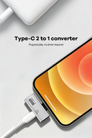 Adaptateur USB C vers USB 2-en-1 OTG PD 100W Charge rapide Transfert de données 10 Gbps Convertisseur Type-C pour ordinateur portable tablette téléphone