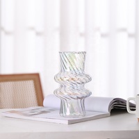 Vases en verre esthétiques modernes en forme de gourde soufflée simple pour fleurs, décoration de table, salon, bureau, activités de plein air