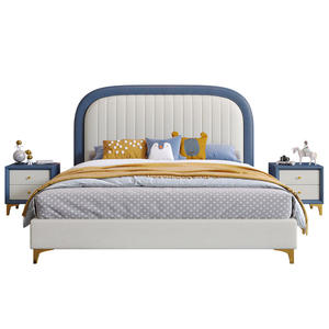 <span class=keywords><strong>Lit</strong></span> en tissu de dessin animé minimaliste moderne pour enfants 1.5 M <span class=keywords><strong>Lit</strong></span> de <span class=keywords><strong>rangement</strong></span> pour garçon 1.35 M <span class=keywords><strong>Lit</strong></span> pour fille pour petit appartement - Product Image 1