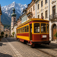 Vagón de Tranvía Vintage para Turismo y Recorridos Turísticos |   Tramvay de Estilo Antiguo para Zonas Turísticas