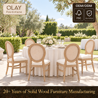 Chaises d'événements en gros pour la location : Chaises Louis avec dossier en rotin, chaises de mariage en bambou pour banquets/restaurants/hôtels/mariages
