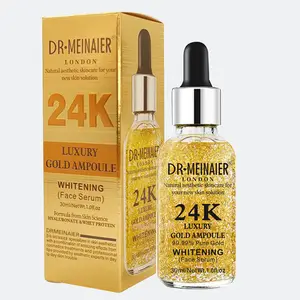 도매 얼굴 영양 히알루 론산 세럼 골드 실버 24K 골드 액체 노화 방지 여성 3 년 비건 세럼 30ml