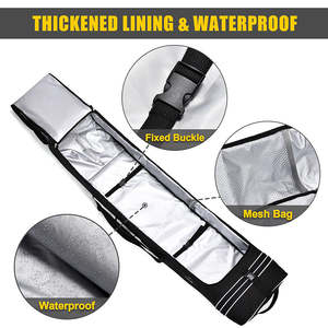 Sac de snowboard OEM étanche en polyester avec fermeture à crochet et roulettes pour 2+ planches, bottes et équipement de ski/snowboard - Product Image 5
