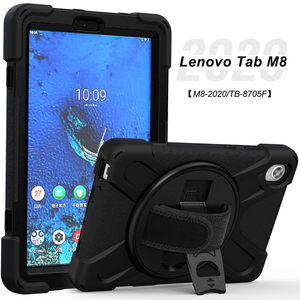 Custodia per Tablet Lenovo <span class=keywords><strong>Tab</strong></span> <span class=keywords><strong>M8</strong></span> TB-8705F 2020 Più Venduta, in Silicone e PC di Qualità, con Tracolla, Cinghia da Polso e Supporto, 8 Pollici - Product Image 3