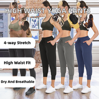 Pantalones Deportivos Capri Personalizados para Mujer, Corte Ajustado, Ligeros, Elásticos en Cuatro Direcciones, Spandex/Poliéster