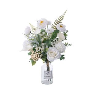 Bouquet de fleurs artificielles Ferry Crossing, roses blanches et lys Calla, décoration de mariage, décoration murale pour la maison CF01455 - Product Image 5
