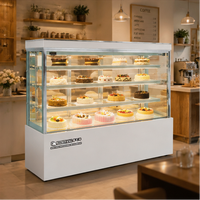 Lemari Pendingin Kue Berkualitas Tinggi, Kabinet Display, Kontrol Digital, Sistem Defrost Otomatis, 2 Pintu