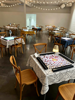 Housse de table de mahjong personnalisée, tissu imprimé sur mesure, bord festonné, pour cadeau et usage familial ou en club