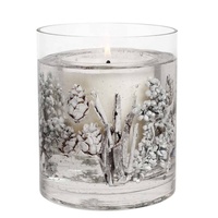 Nouvelle conception de bougie en gel parfumée à la cire de fleurs séchées dans un bocal en verre