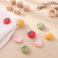 Perles en silicone SHUXIN Macaron Fraise sans BPA pour la dentition des bébés, bijoux DIY, cadeaux de fête, perles en vrac
