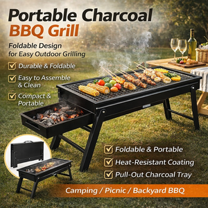 Meilleures ventes - Barbecue pliable en métal léger OEM/ODM au charbon de bois et au bois - Modèle EPDGFC000 pour le camping en plein air, la survie et les voyages - Product Image 2