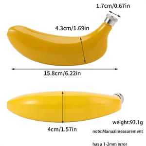 5 oz <strong>Banana</strong> Shaped Stainless Steel Flask with Funnel Hidden Whiskey Bottle Alcohol Pot for Men - Product Image 5