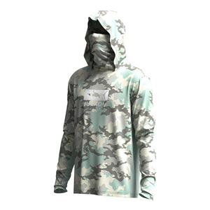 Sweat à capuche de pêche pour <span class=keywords><strong>homme</strong></span> grande taille avec <span class=keywords><strong>masque</strong></span> intégré, imprimé par sublimation motif camouflage menthe et illustration Mahi Mahi, imperméable et respirant 100% - Product Image 6
