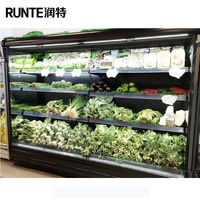 Réfrigérateur ouvert multi-étages pour supermarché, vitrine réfrigérée ouverte pour produits laitiers et boissons