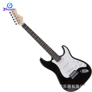 Guitarra eléctrica Yinyue de 6 cuerdas con pastillas S, cuerpo lacado en negro para principiantes y práctica - Product Image 1