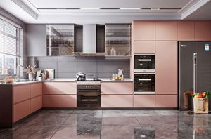 Meubles de cuisine sur mesure de style moderne avec porte en MDF pour usage domestique, armoires de rangement de cuisine - Product Image 2