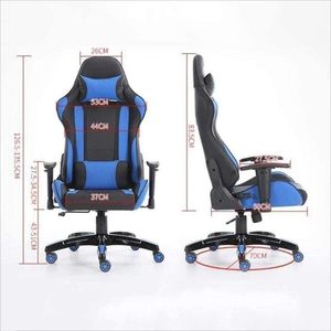 Chaise de jeu ergonomique confortable en cuir de style course avec couleurs disponibles - Product Image 3