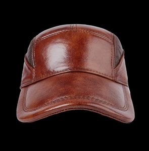 A020701 Gorra de Béisbol de Cuero Vacuno Genuino para Hombre, Estilo Informal, Transpirable e Impermeable, Gorra Cálida de Invierno para Uso en Exteriores y Negocios - Product Image 6