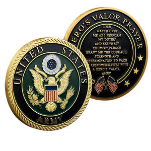 Moneda Conmemorativa de Metal con Patrón de Emblema Grabado en Doble Cara, Estilo Hero's Valor, Recuerdo Decorativo Chapado en Oro - Product Image 1