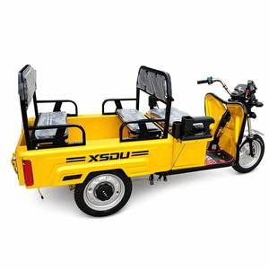 Motocicleta de Carga de 2 Plazas, Bicicleta Eléctrica de 3 Ruedas con Pedales para Adultos, Triciclo Plegable de Carga - Product Image 3