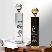 Trophée en cristal personnalisé pour la compétition de golf, récompense du champion du parcours, souvenir, trophée de conception cylindrique