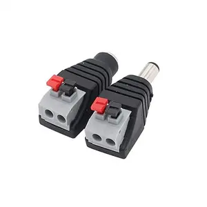 Drukknop Dc Power Jack Plug Adapter Connector 12V Man + Vrouw 2.1X5.5Mm Dc Connector Voor cctv Camera/Led Strip