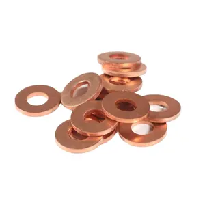 Junta de cobre DIN125 de alta calidad, sello de cobre sólido, arandela plana, arandela de anillo redondo plano, arandela de resorte