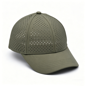 Casquette de baseball à 6 panneaux perforée découpée au laser, ultra-respirante, séchage rapide, en fil de coton, casquette de sport légère, chapeau de soleil unisexe pour - Product Image 3