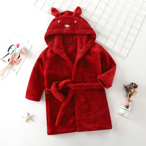 Lindo Pijama Infantil de Franela de Doble Cara para Otoño e Invierno, Bata de Baño para Niños, Gruesa, Cálida, de Manga Larga con Capucha - Product Image 4
