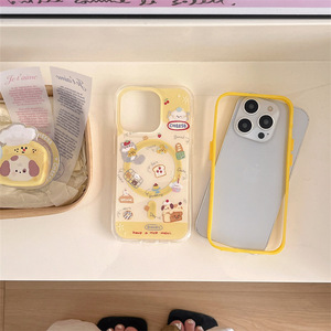 เคสโทรศัพท์แม่เหล็กน้องหมาชีสสุดน่ารัก แบบ 2 in 1 ป้องกันการกระแทก สำหรับ iPhone 14 15 16 17 Pro Max สำหรับสาวๆ - Product Image 4