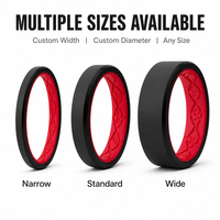 Bague en silicone HM-48 à bord ciselé OEM ODM pour hommes et femmes, alliance souple et respirante en caoutchouc pour la gym, l'entraînement et le quotidien