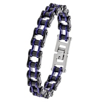 Bracelets unisexes en acier inoxydable plaqué or véritable, motif flèche tendance, pour vélo et moto, bijoux cadeau