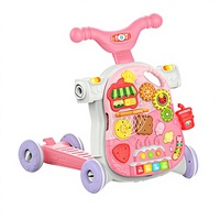 Marche-bébé 4 en 1, jouets pour bébés et tout-petits, marche-bébé multifonction, chariot de marche, poussette, table d'apprentissage musicale, jouet pour apprendre à marcher