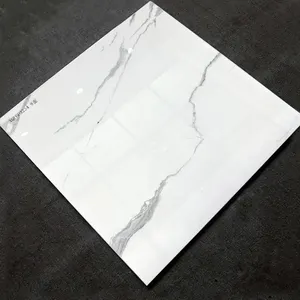Высококачественная полированная глазурованная Белая Мраморная Напольная керамическая плитка 600x600 полированная фарфоровая плитка