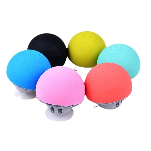 Hot Sale Custom Logo Mushroom Head BT Speaker Portable With Sucker Cup for Bathroom Mirror Gift Wireless Audio Mini Speaker