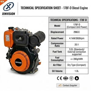 <span class=keywords><strong>Motor</strong></span> Diésel 178F de 6 HP y 296 cc, Grado Industrial, Refrigerado por Aire, <span class=keywords><strong>con</strong></span> Alerta de Bajo Nivel de Aceite, para Lavadora de Alta Presión y Suministro OEM - Product Image 6
